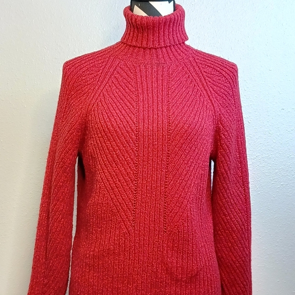 Sundance Chunky Knit Ribbed Sz L Y2K Preppy Turtleneck Sweater - Picture 4 of 12